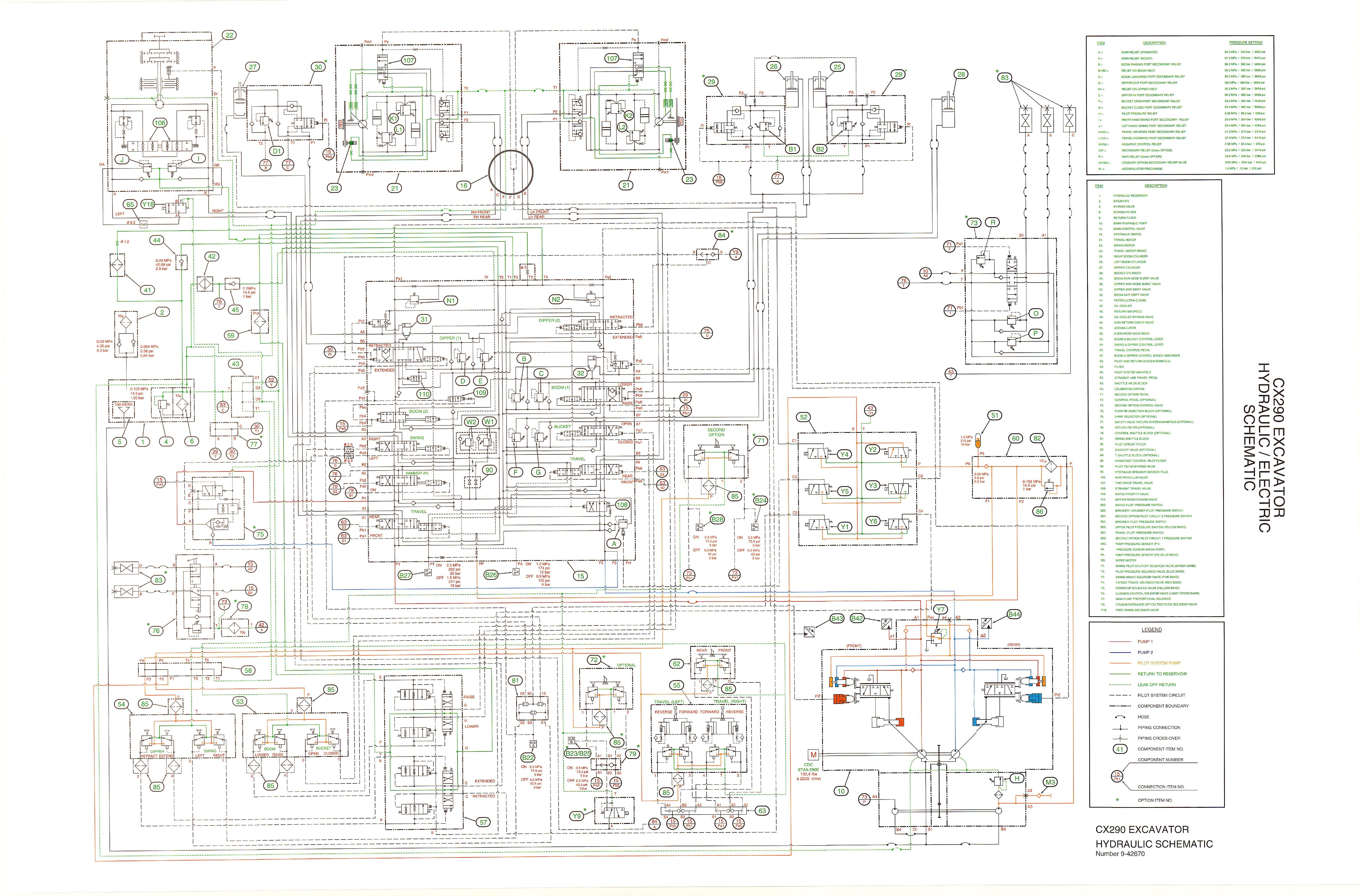 CX290C EXCAVATOR ELECTRICAL SCHEMATIC
